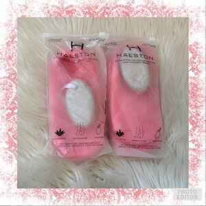 Halston Aloe Infused Gel Lined Sock and Pumice Stone Sets - New in Package x2